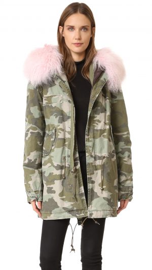 Warm winter boots featured by top high end fashion blog, A Few Goody Gumdrops: image of MR & MRS ITALY camouflage parka jacket