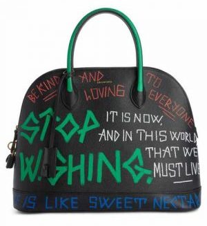 Balenciaga Logos movement featured by top high end fashion blog, A Few Goddy Gumdrops: image of a Balenciaga graffiti bag