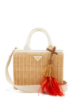 Prada Wicker Flower Handbag