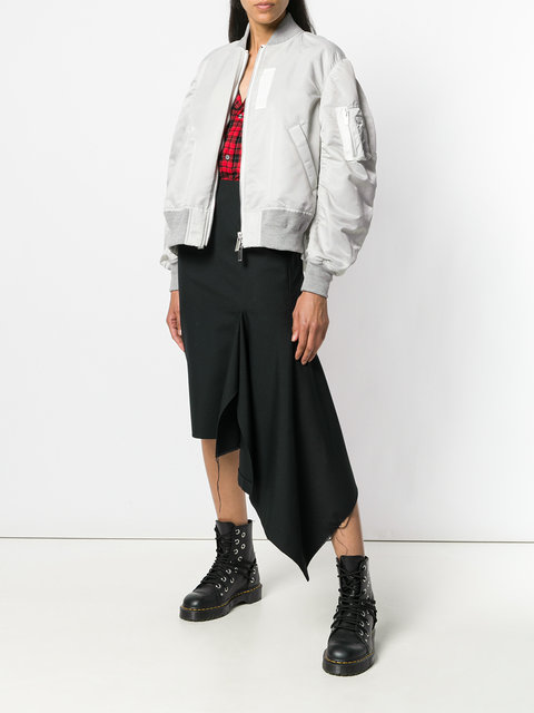 Make a Statement This Fall with a Sacai Bomber Jacket featuring Betsy Brown of popular high end fashion blog, A Few Goody Gumdrops