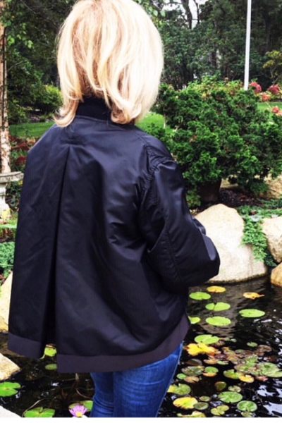 Make a Statement This Fall with a Sacai Bomber Jacket featuring Betsy Brown of popular high end fashion blog, A Few Goody Gumdrops