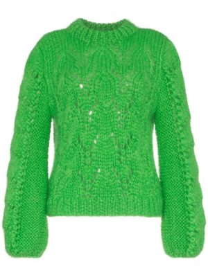 The Latest Ganni Winter Collection featured by top high end fashion blog, A Few Goody Gumdrops: green sweater