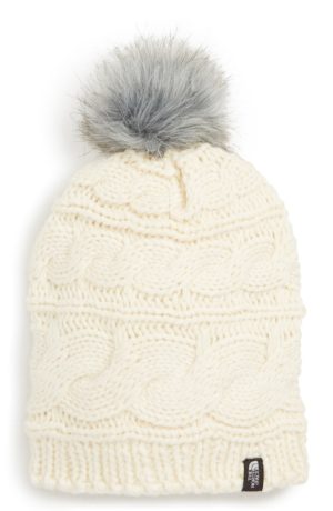 Stay Warm and Fashionable in Chunky Knits featured by top US high end fashion blog, A Few Goody Gumdrops: image of North Face beanie hat