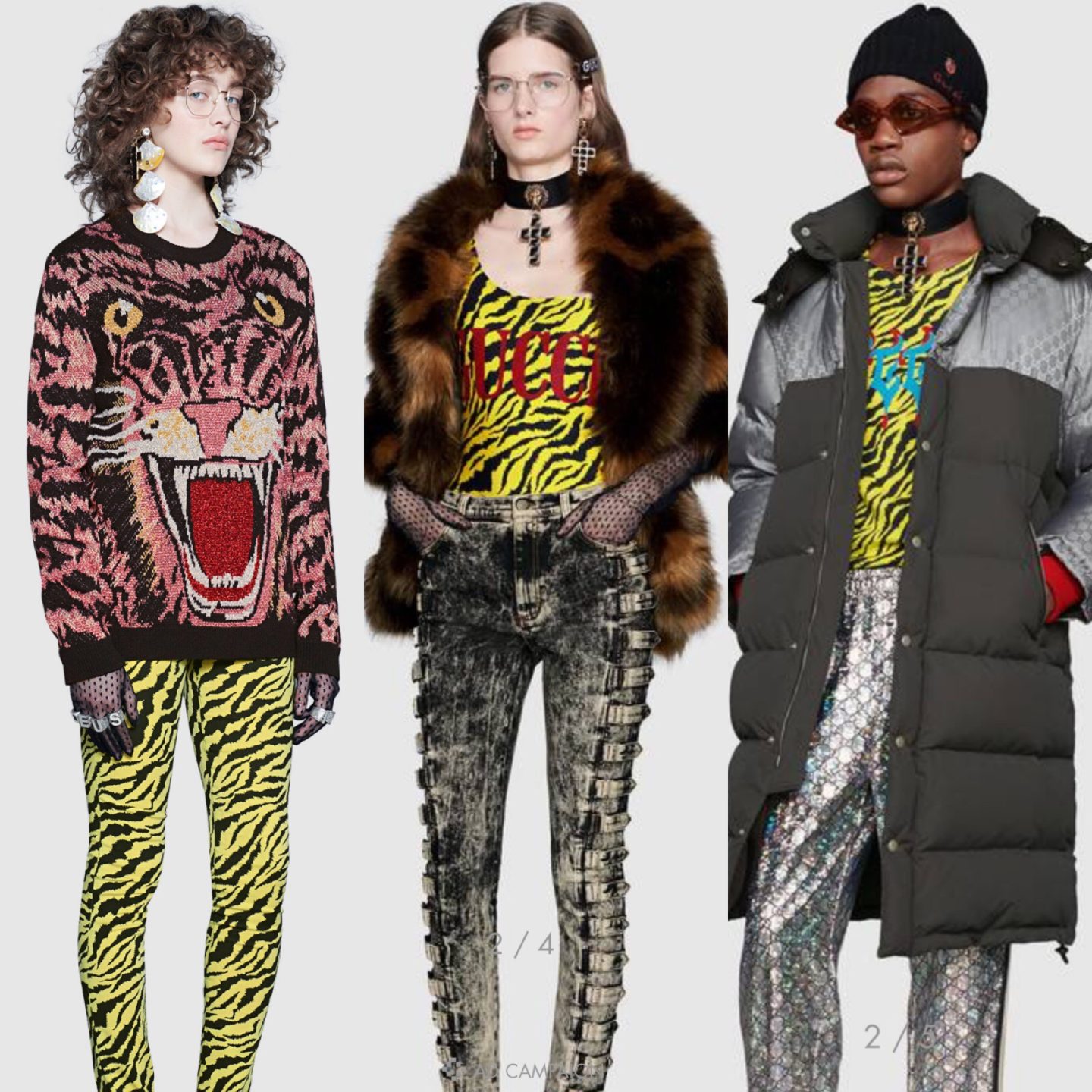 Animal prints fashion featured by top high end fashion blog, A Few Goody Gumdrops: image of a Gucci animal prints pieces