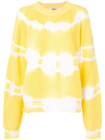 A Few Goody Gumdrops shares her renewed love of tie dye fashion from the hippie era: image of MSGM yellow and white tie dye sweater