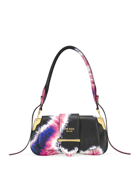 A Few Goody Gumdrops shares her renewed love of the tie dye fashion from the hippie era: image of a tie dye Prada bag.