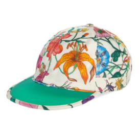 Trendy designer baseball caps featured by top US fashion blog, A Few Goody Gumdrops: image of a Gucci floral baseball cap