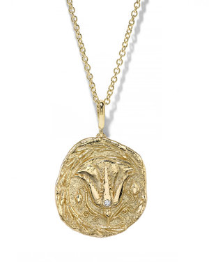 Top US High end fashion blog, A Few Goody Gumdrops shares the latest gold coin necklaces: image of Sashi pendant gold coin necklaces