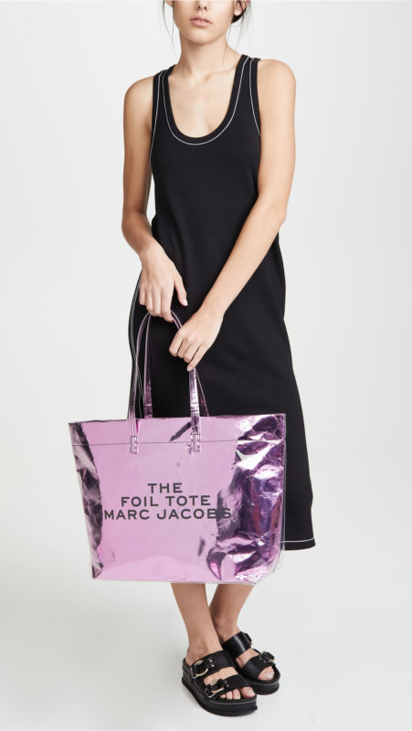 Must-Have Cute Beach Bags For Summer featured by top US high end fashion blog, A Few Goody Gumdrops: image of  Marc Jacobs Foil Tote