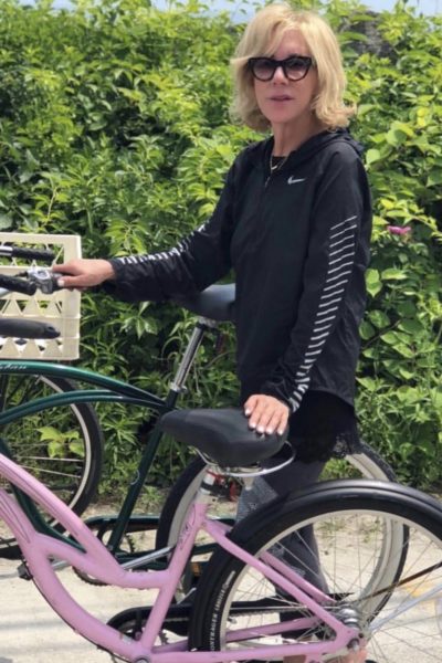 Betsy on a bicycle