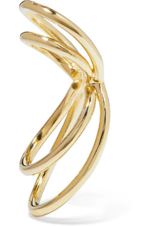 Jennifer Fisher Hoops featured by top US high end fashion blog, A Few Goody Gumdrops: image of Jennifer Fisher gold plated ear cuffs