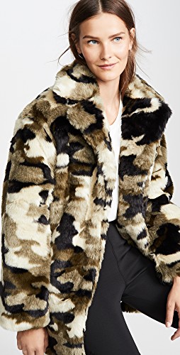 Fall trends featured by top US high end fashion blog, A Few Goody Gumdrops: image of an army print teddy coat