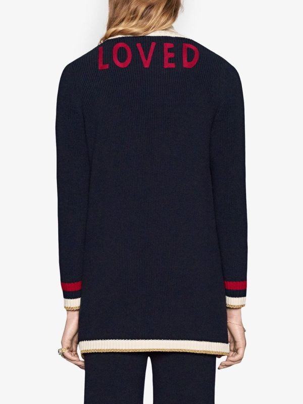 Cute long fall cardigans featured by top US luxury fashion blog, A Few Goody Gumdrops: image of Gucci long cardigan