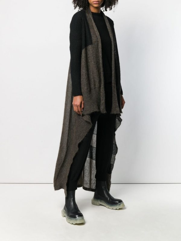 Cute long fall cardigans featured by top US luxury fashion blog, A Few Goody Gumdrops: image of Rick Owens long wrap duster