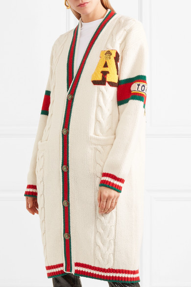 Cute long fall cardigans featured by top US luxury fashion blog, A Few Goody Gumdrops: image of Gucci long cardigan