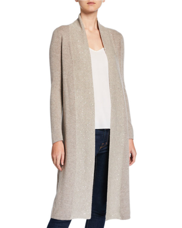 Cute long fall cardigans featured by top US luxury fashion blog, A Few Goody Gumdrops: image of Neiman Marcus duster