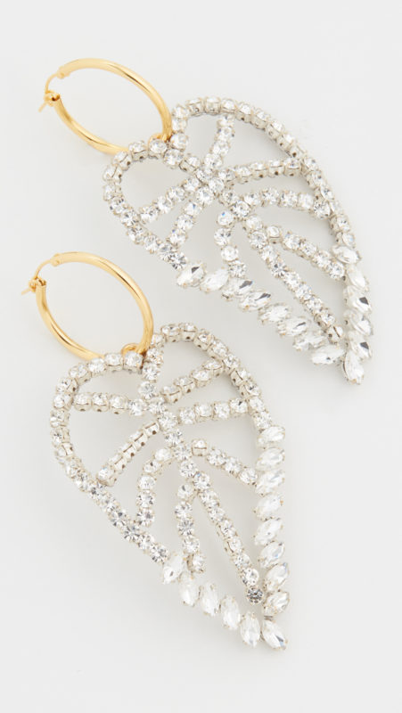 Lizzie Fortunato Crystal Leaf Earrings